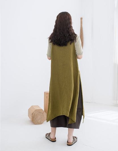 edoa Summer Linen Long Vest