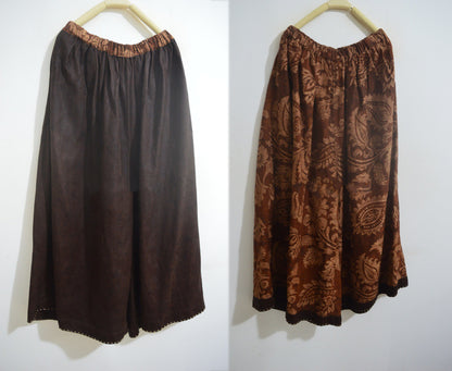 Reversible Mud Noil Silk Jacquard Wide Leg Pants pa0129 X298