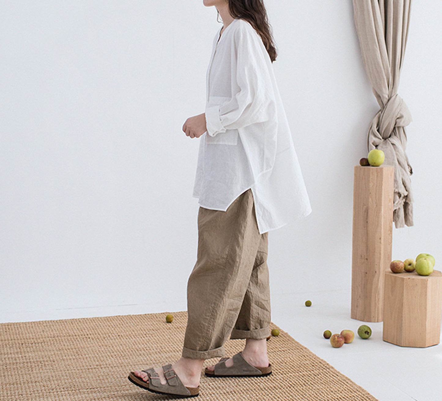 edoa High Count Washed Linen Artist Shirt