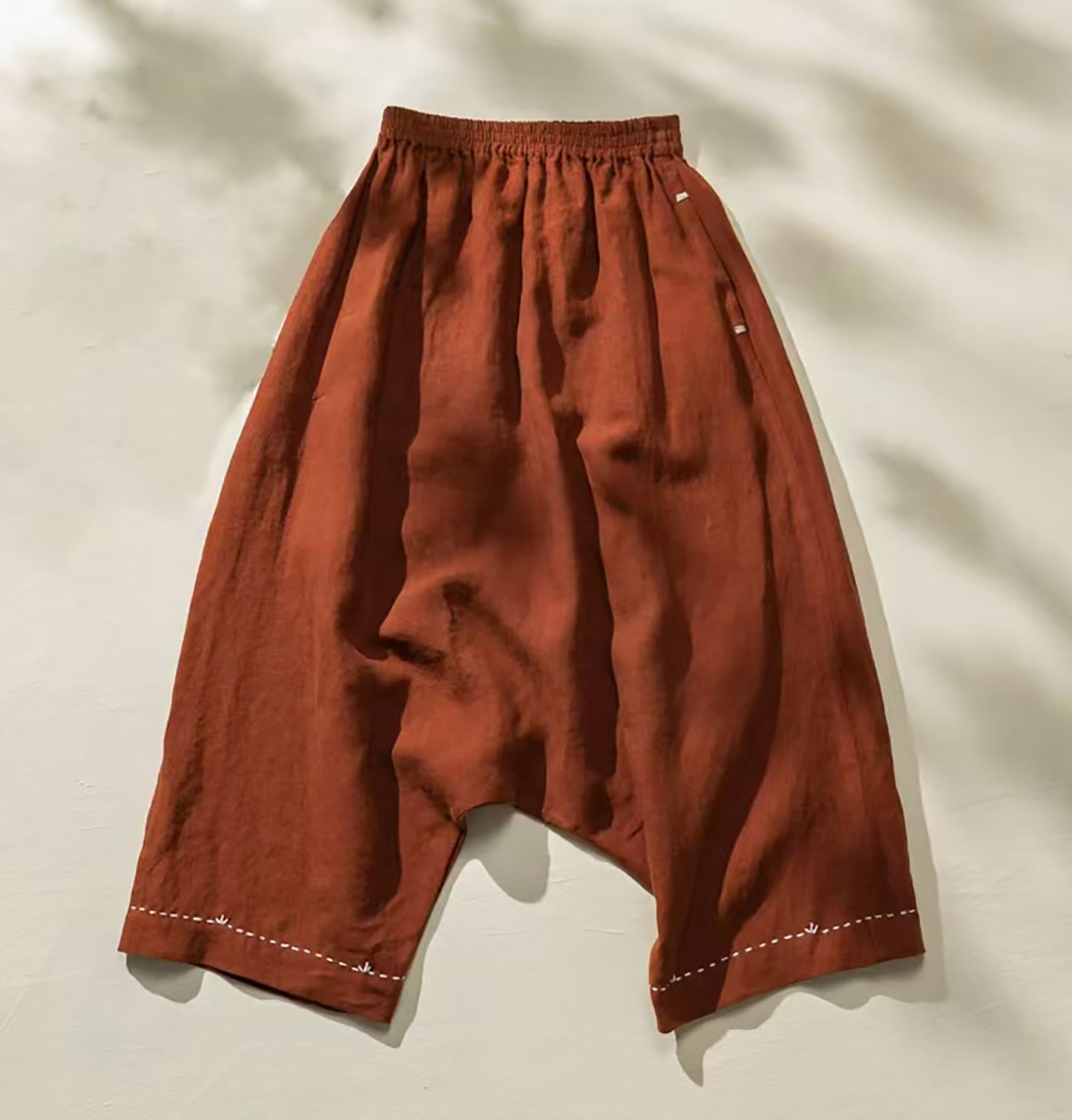 Loose Drop Crotch Linen Harem Pants pa0087 W134