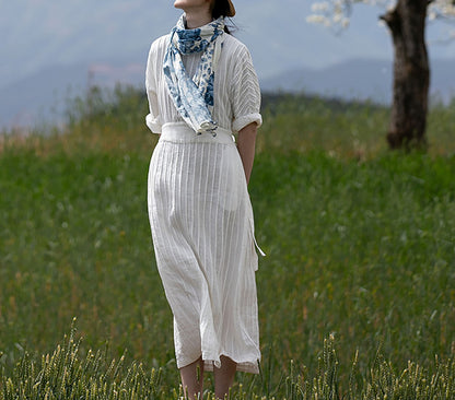 edoa Hand-pintucked Linen Dress