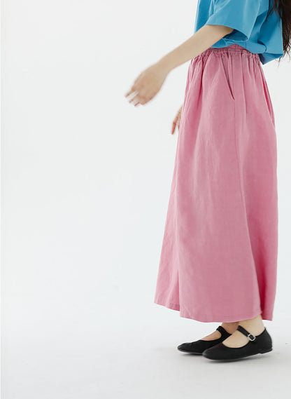 EDOA Stone-washed Linen Wide Leg Pants