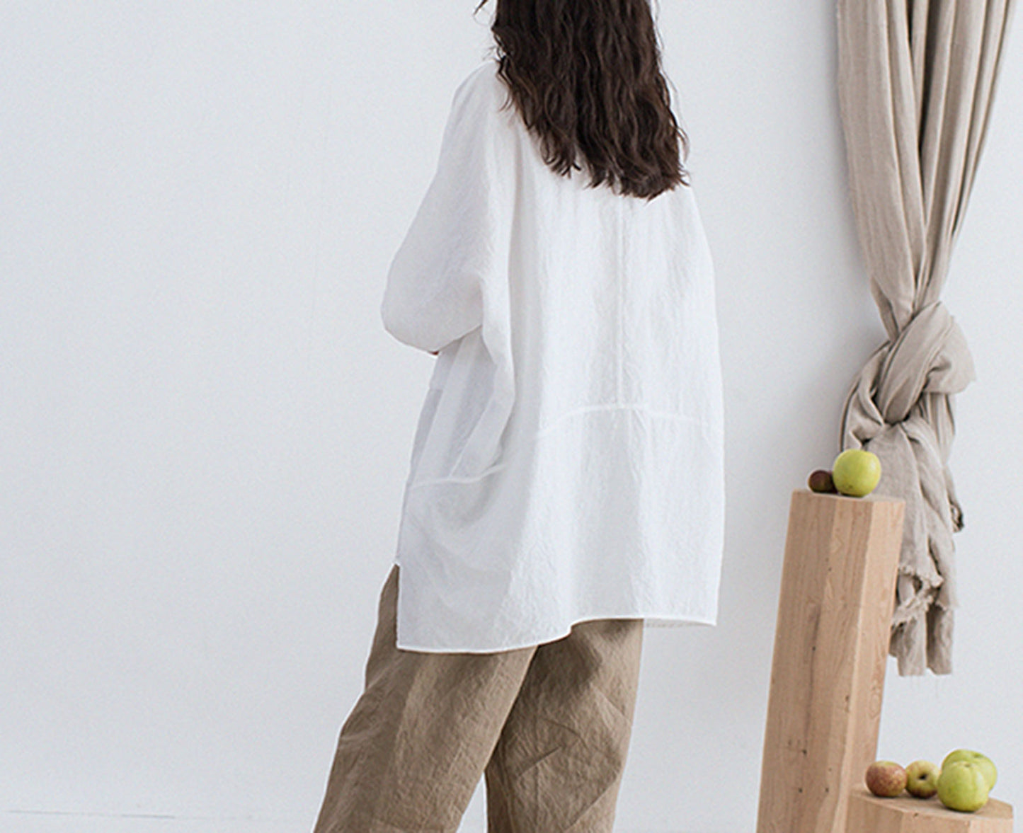 edoa High Count Washed Linen Artist Shirt