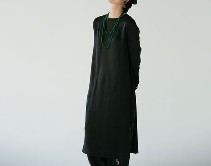 edoa Silk Charmeuse High Slit Tunic