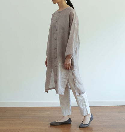 edoa Minimalist Super Thin Ramie Linen Top