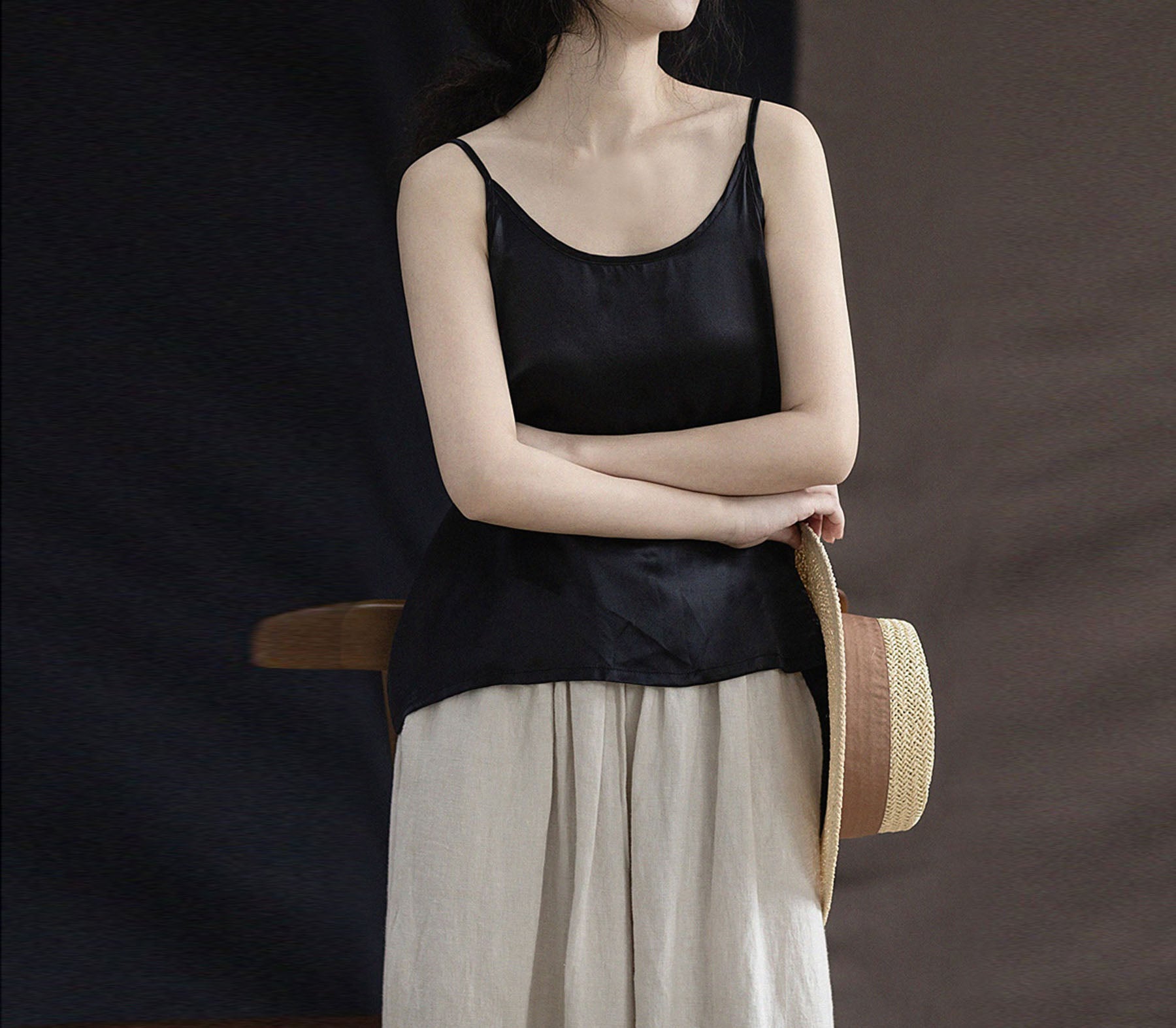 edoa Silk Satin Camisole Top