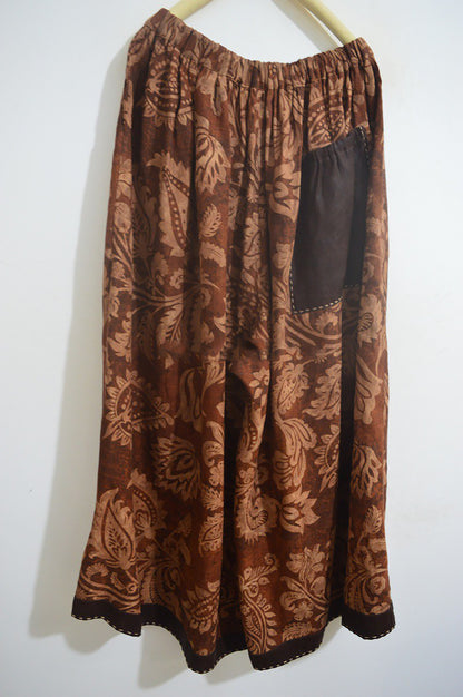 Reversible Mud Noil Silk Jacquard Wide Leg Pants pa0129 X298