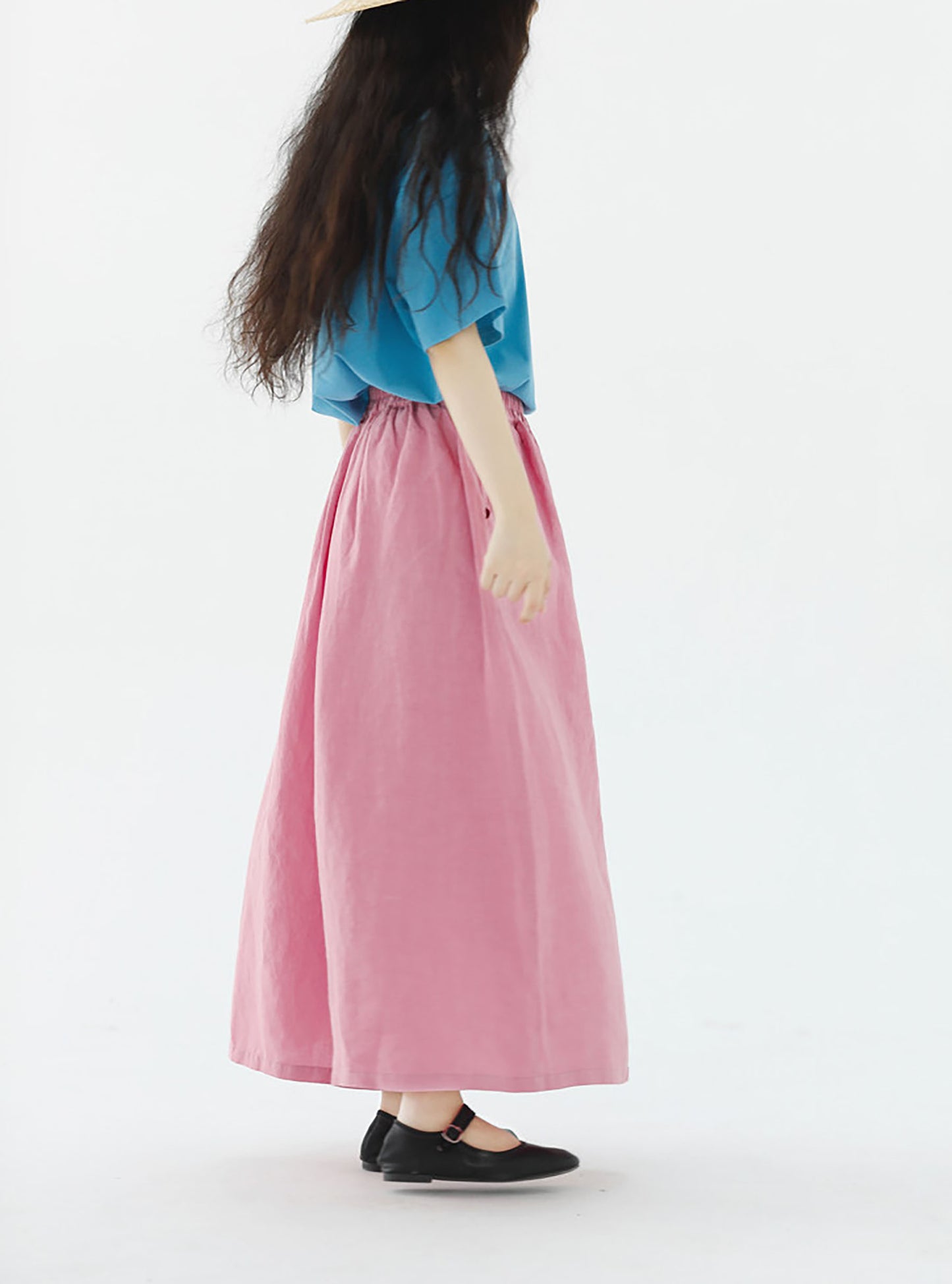 EDOA Stone-washed Linen Wide Leg Pants