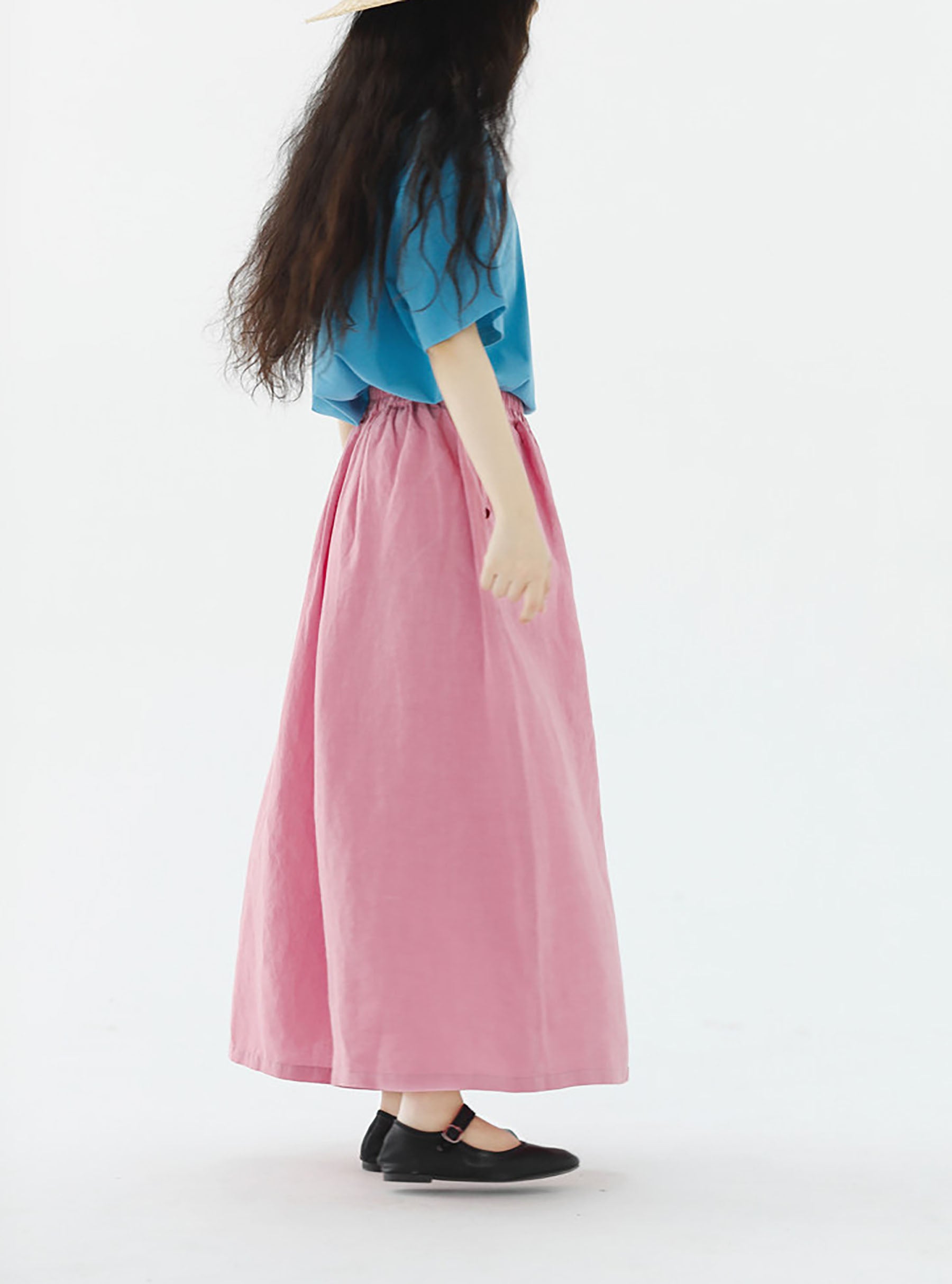 EDOA Stone-washed Linen Wide Leg Pants