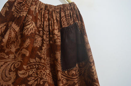 Reversible Mud Noil Silk Jacquard Wide Leg Pants pa0129 X298