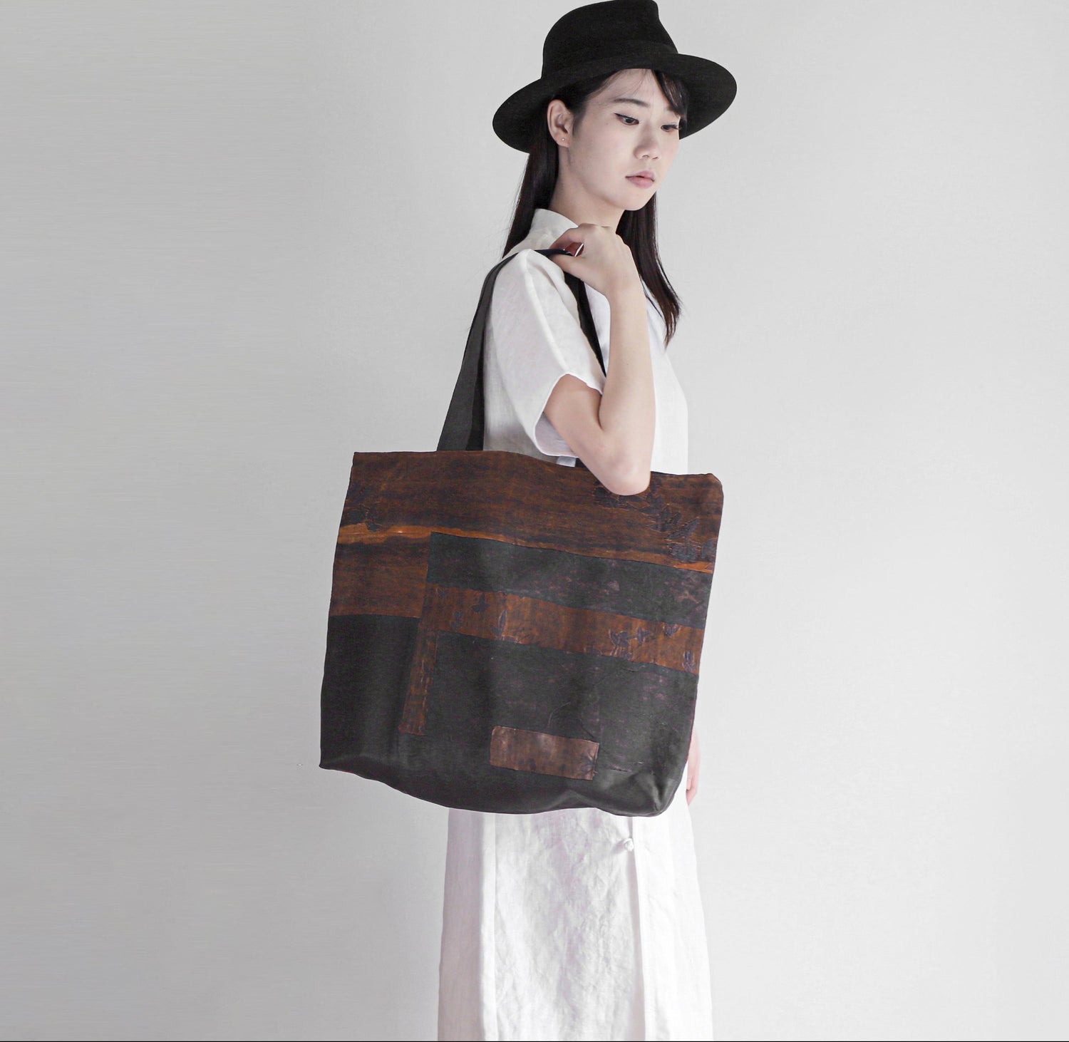 edoa mud silk tote bag