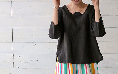 edoa Classic Linen Blouse 