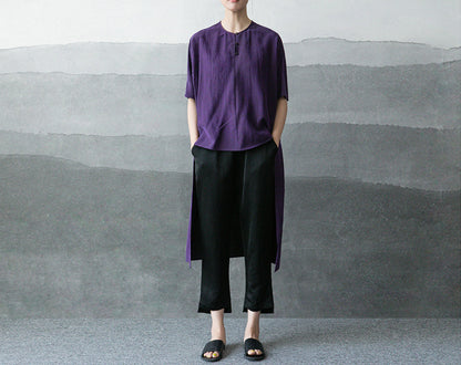 edoa Cracked Mud Silk Tunic Top