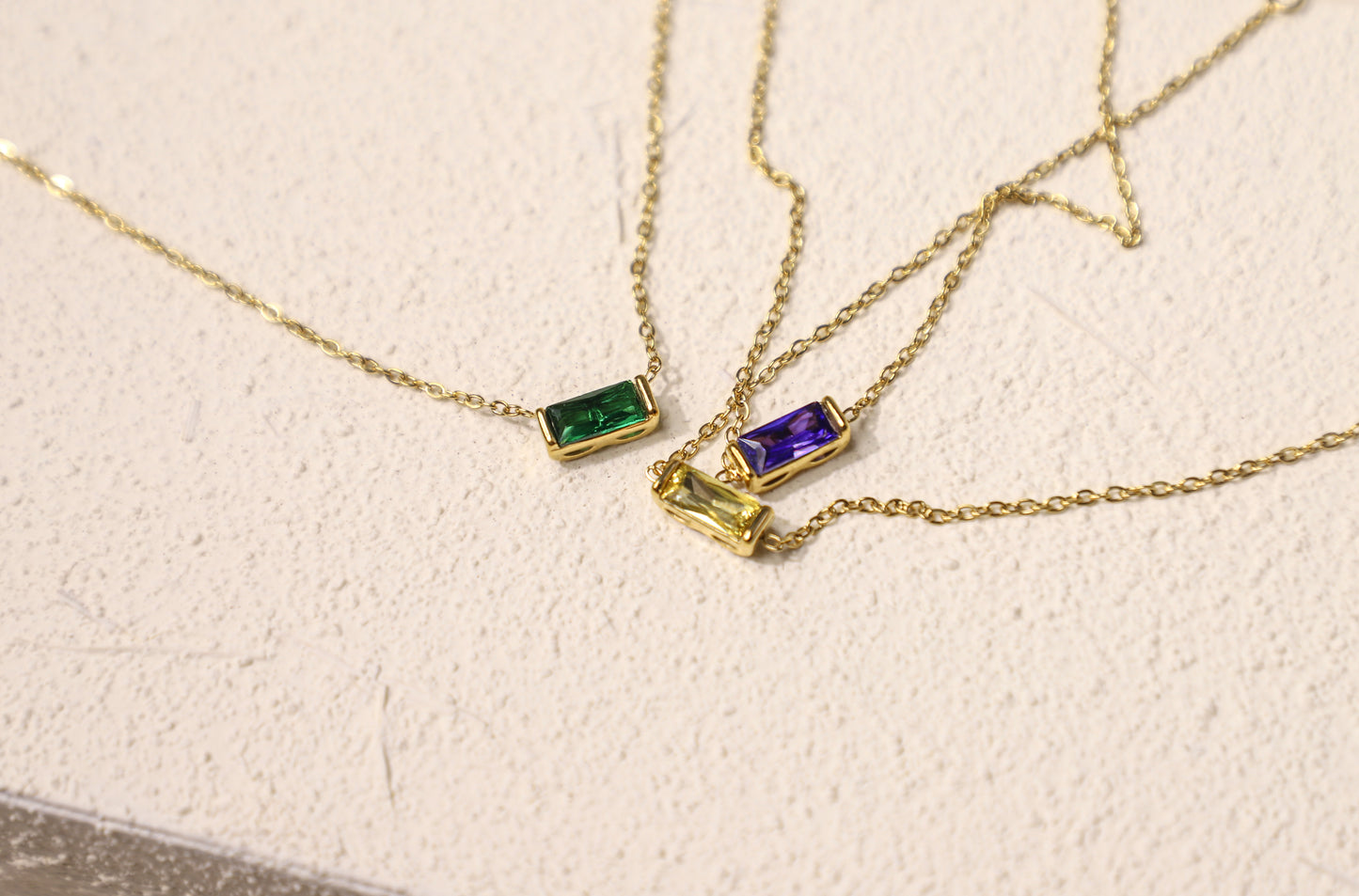 baguette birthstone necklace
