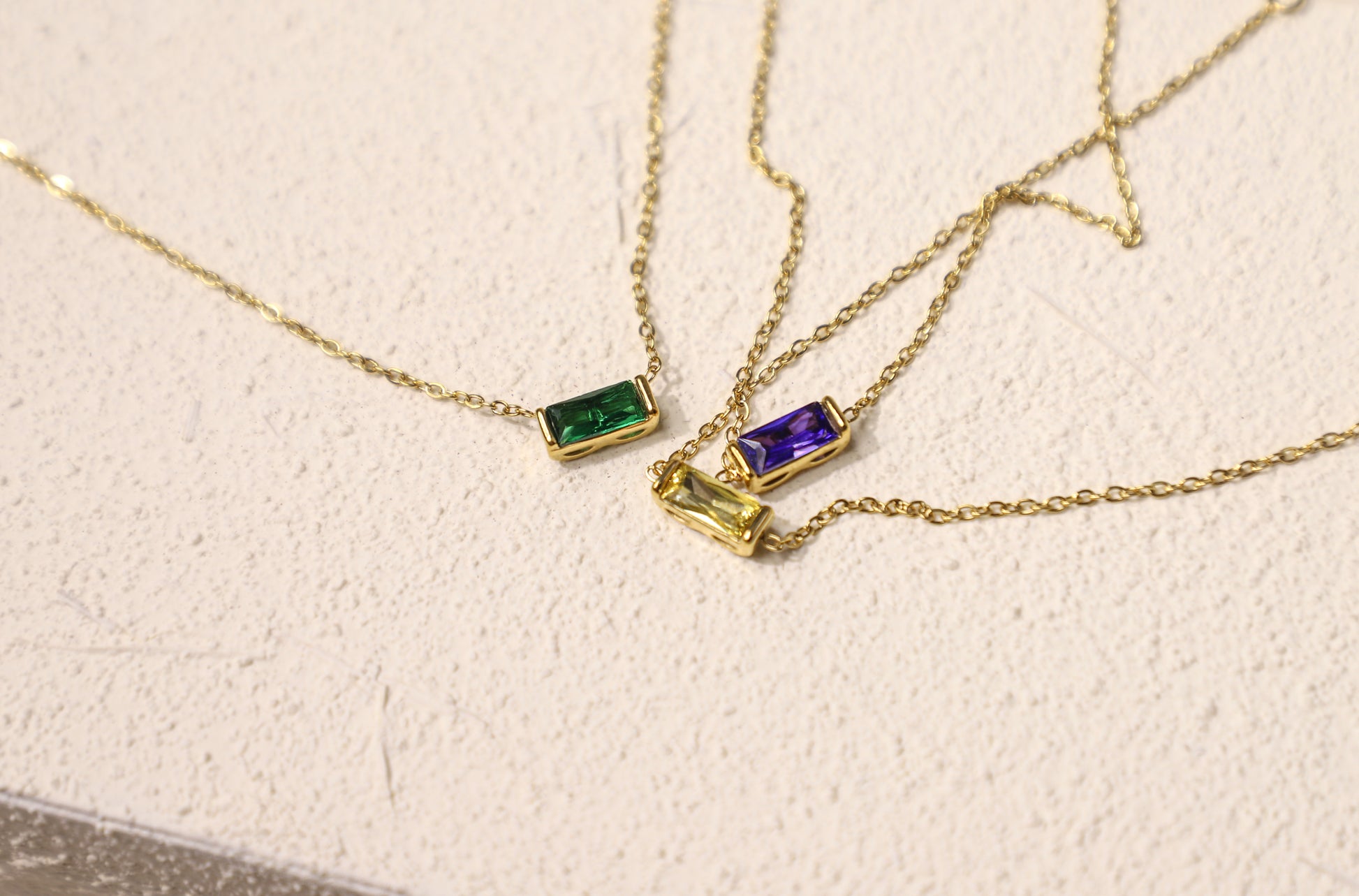 baguette birthstone necklace