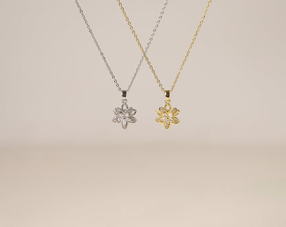 edoa Rotary Double layer Flower Fidget Necklace