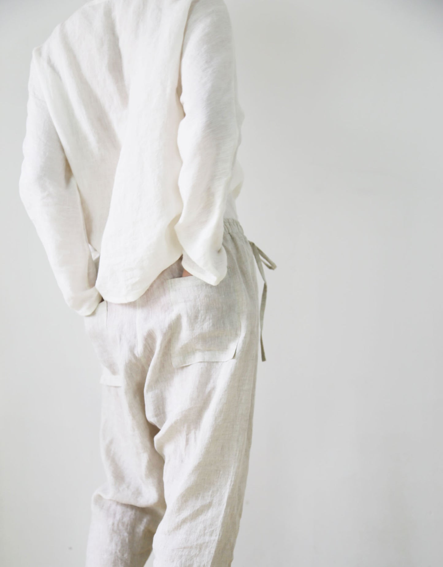 edoa Flax Linen Harem Pants