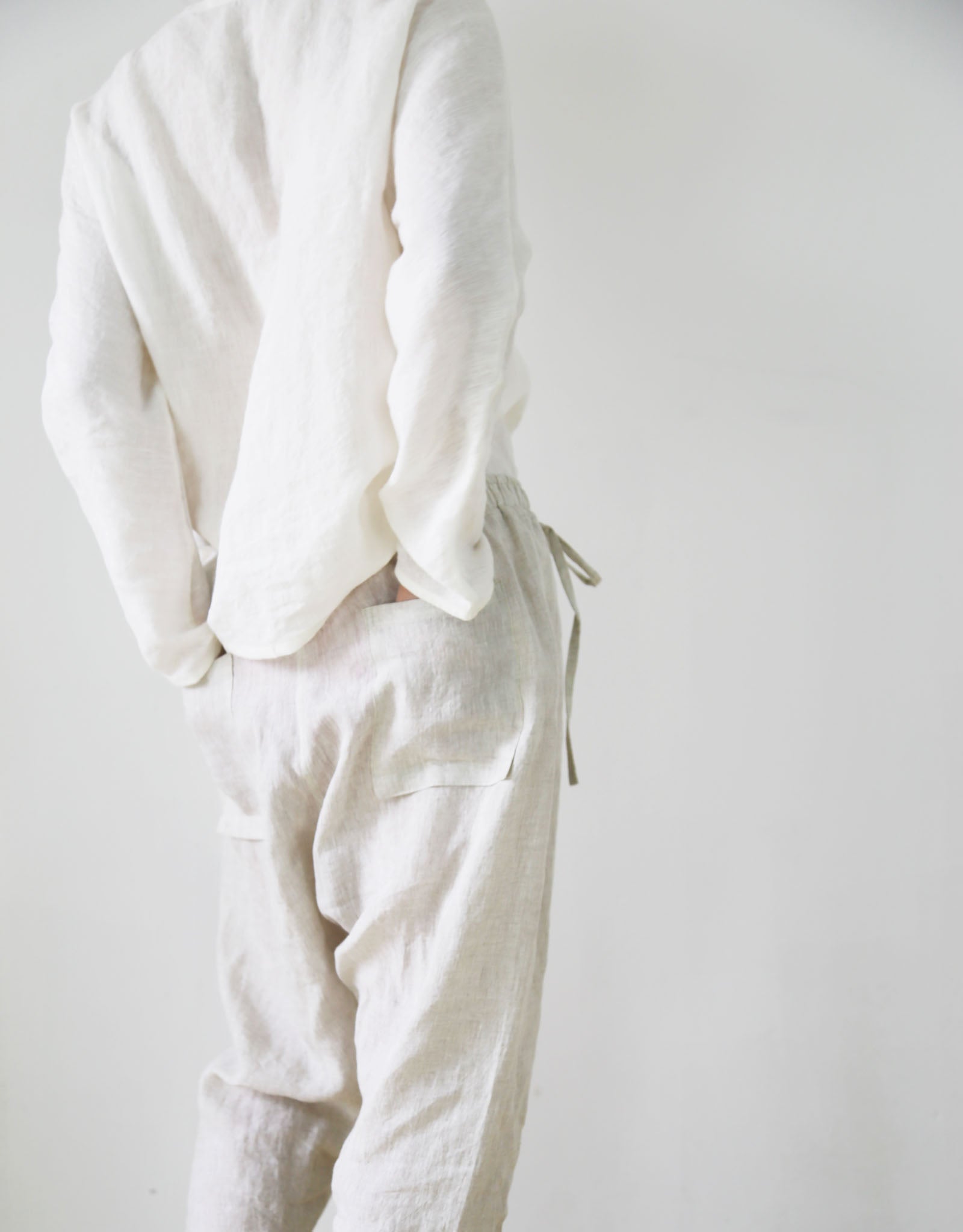 edoa Flax Linen Harem Pants