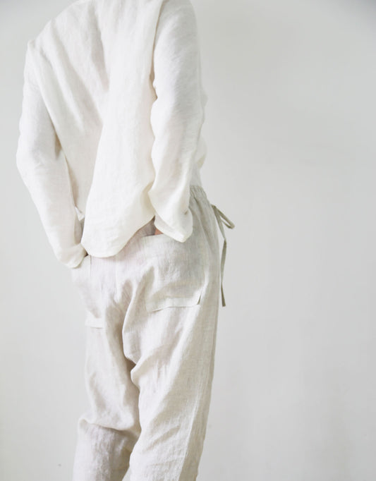 edoa Flax Linen Harem Pants