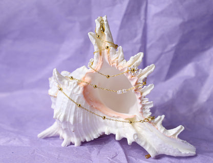 edoa Daisy Pearl Sattelite Necklace