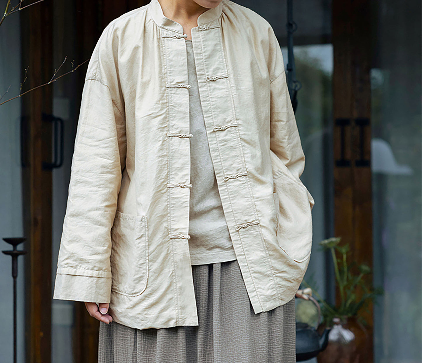 edoa Tussah Silk Tang Suit Jacket 