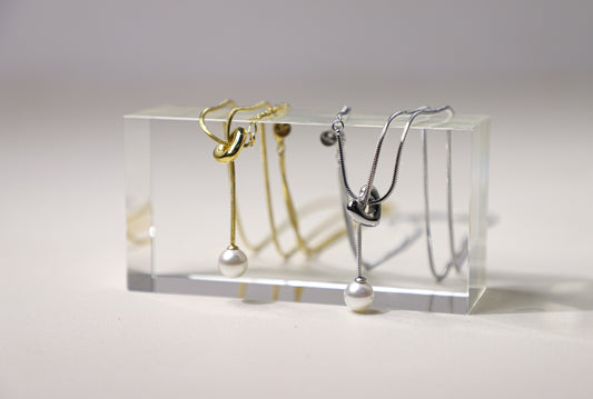 edoa Pearl Heart Slider Necklace