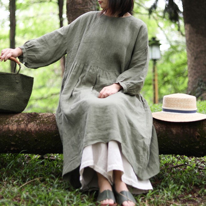 edoa Hand Pintucked Linen Tunic