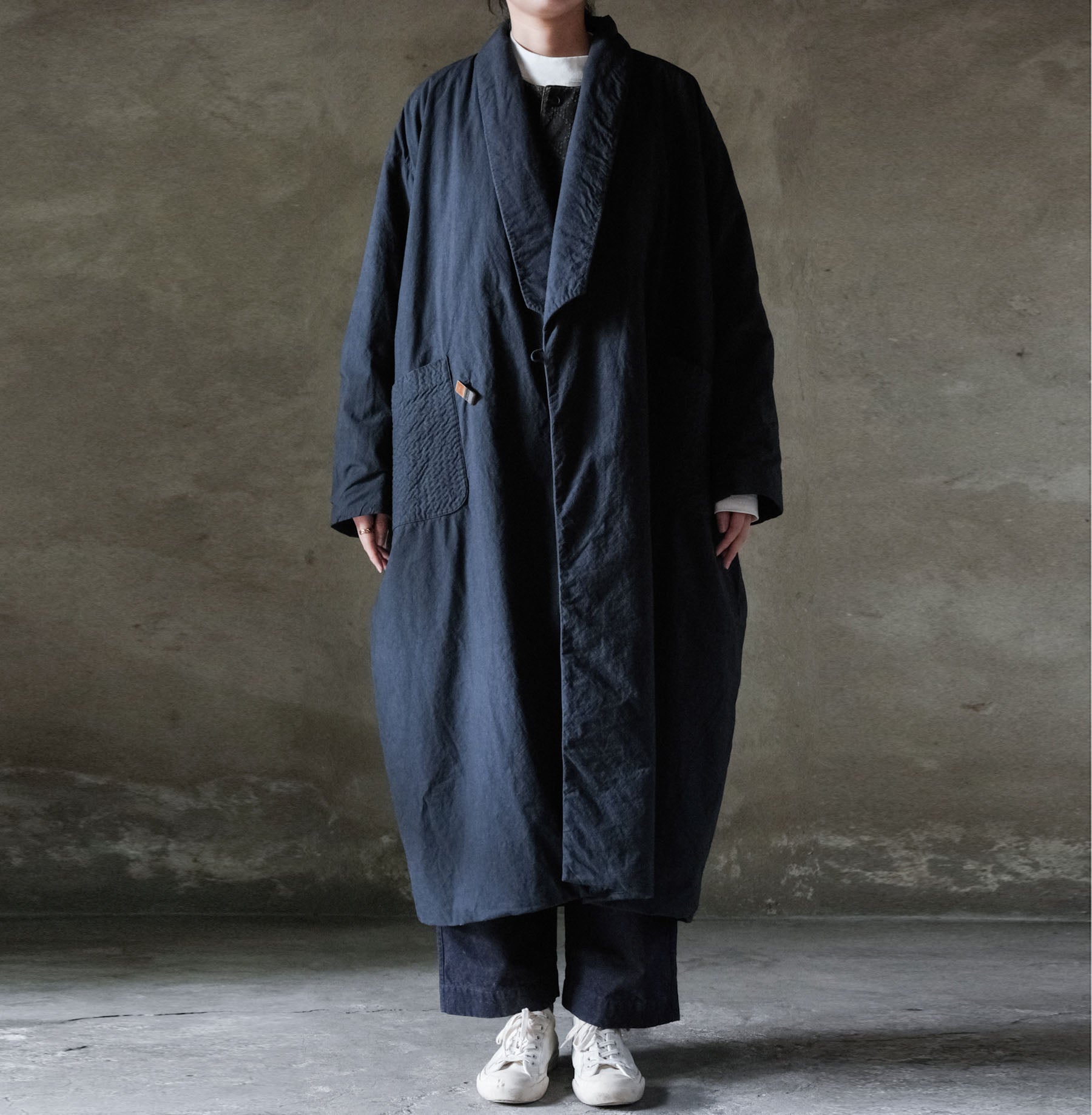 edoa Paper Cotton Padding Cocoon Coat