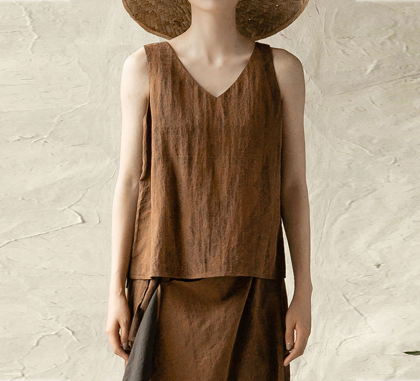 edoa Cracked Mud Silk Tank