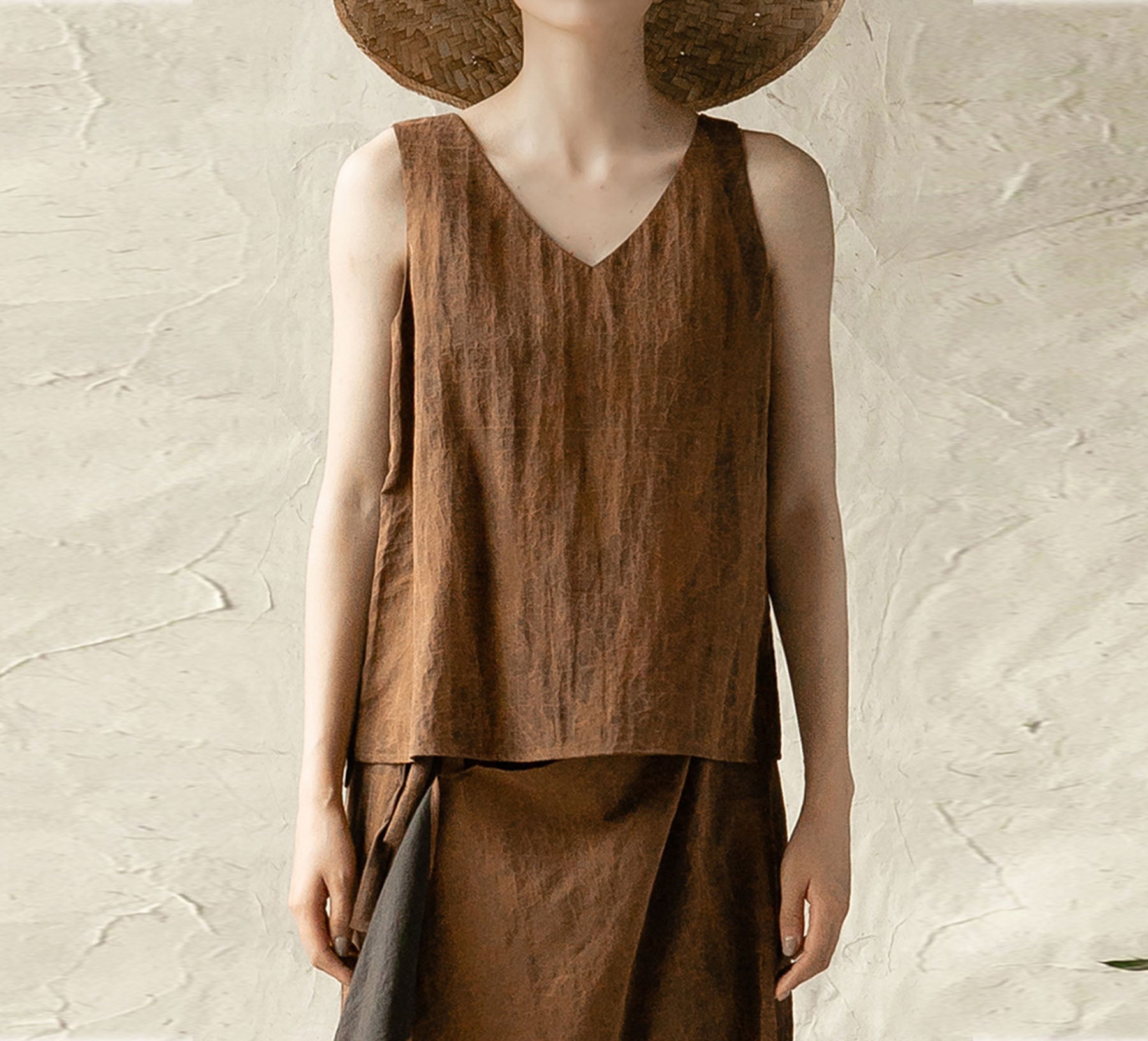 edoa Cracked Mud Silk Tank
