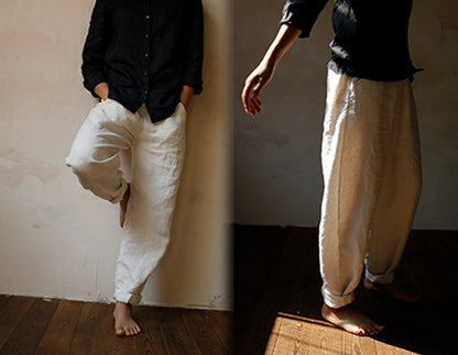 edoa Slightly Tapered Linen Pants