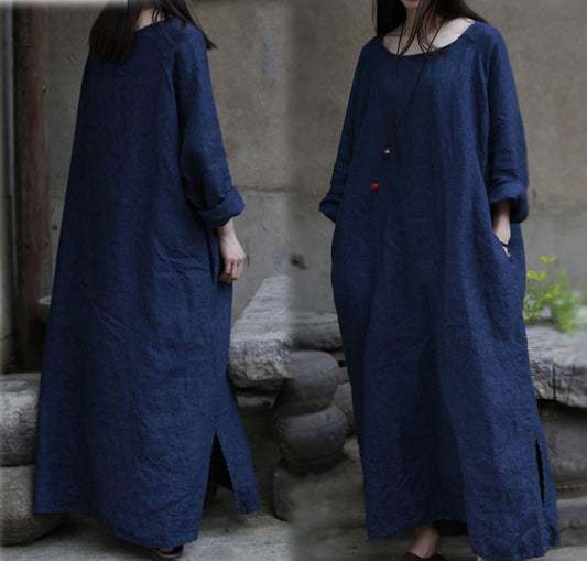 edoa Washed Linen Oversize Dress