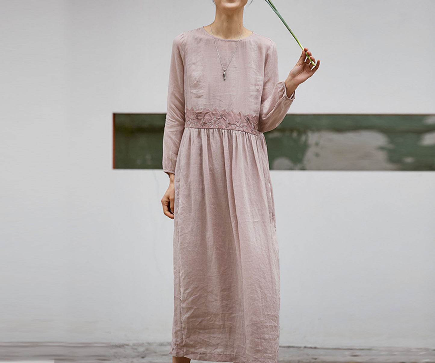 edoa High Counted Ramie Dress