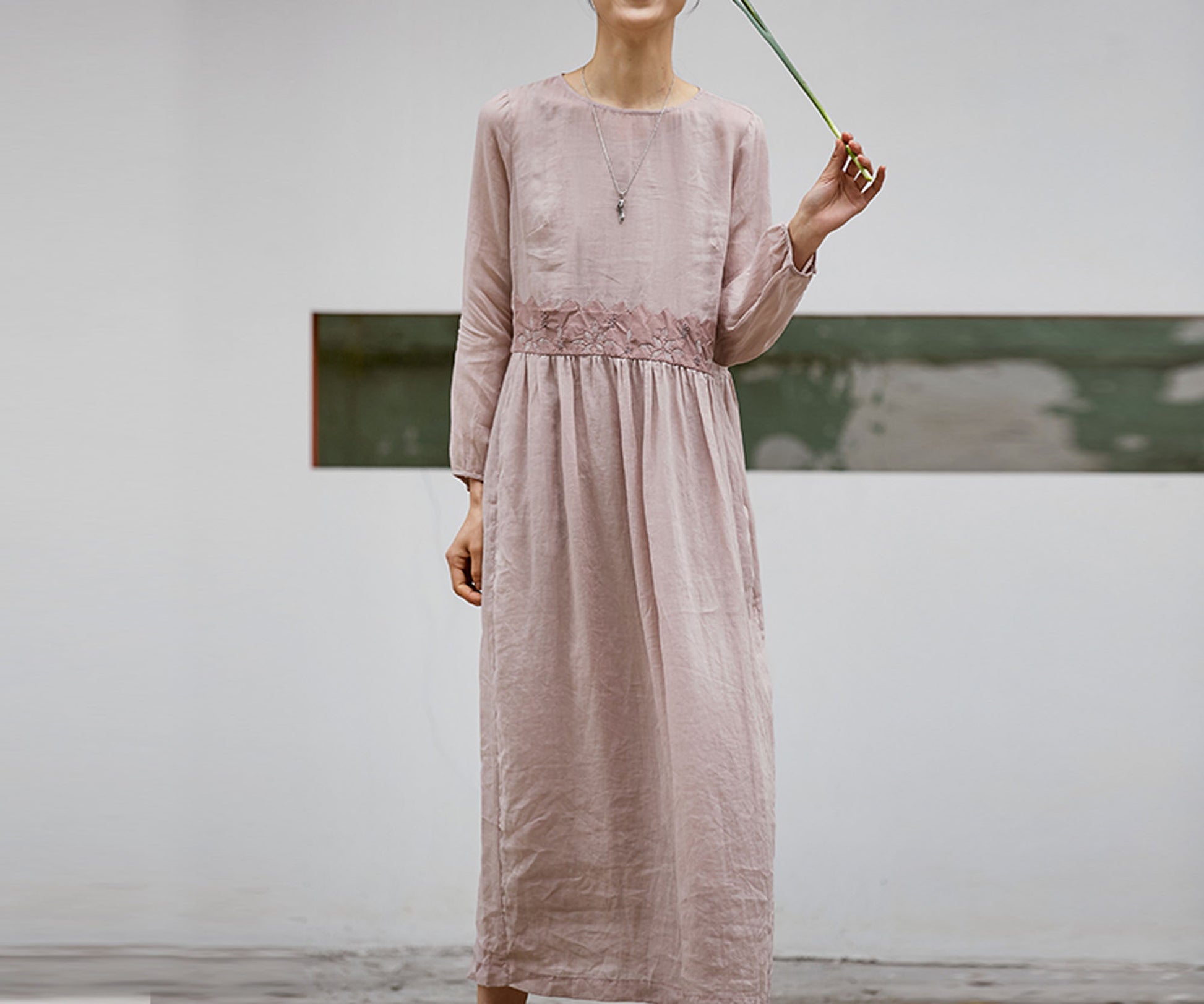 edoa High Counted Ramie Dress