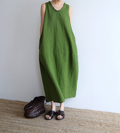 edoa Relaxed Sleeveless Cocoon Dress 