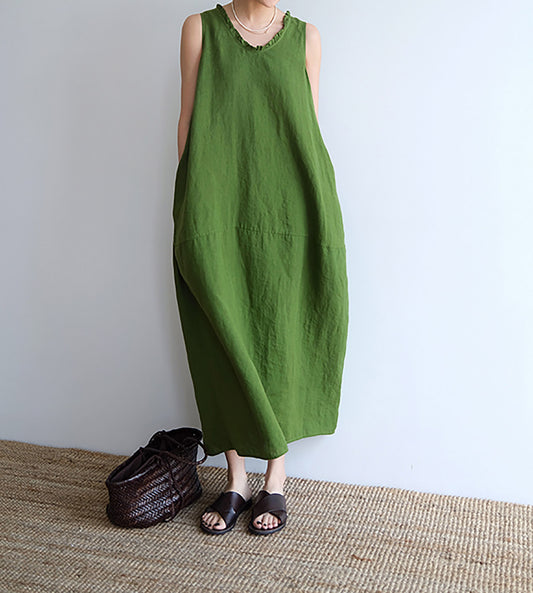 edoa Relaxed Sleeveless Cocoon Dress 