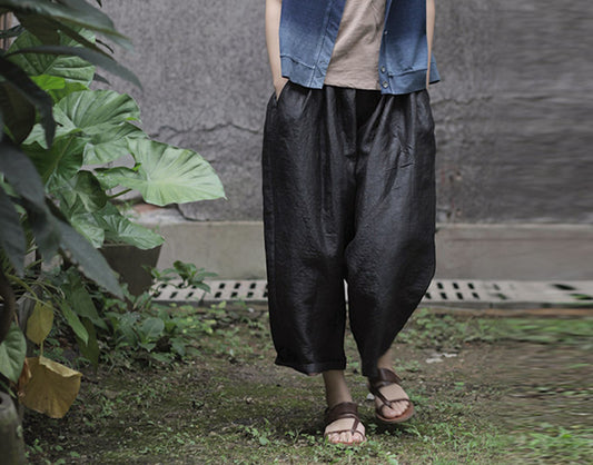 edoa Cracked Mud Silk Tapered Pants