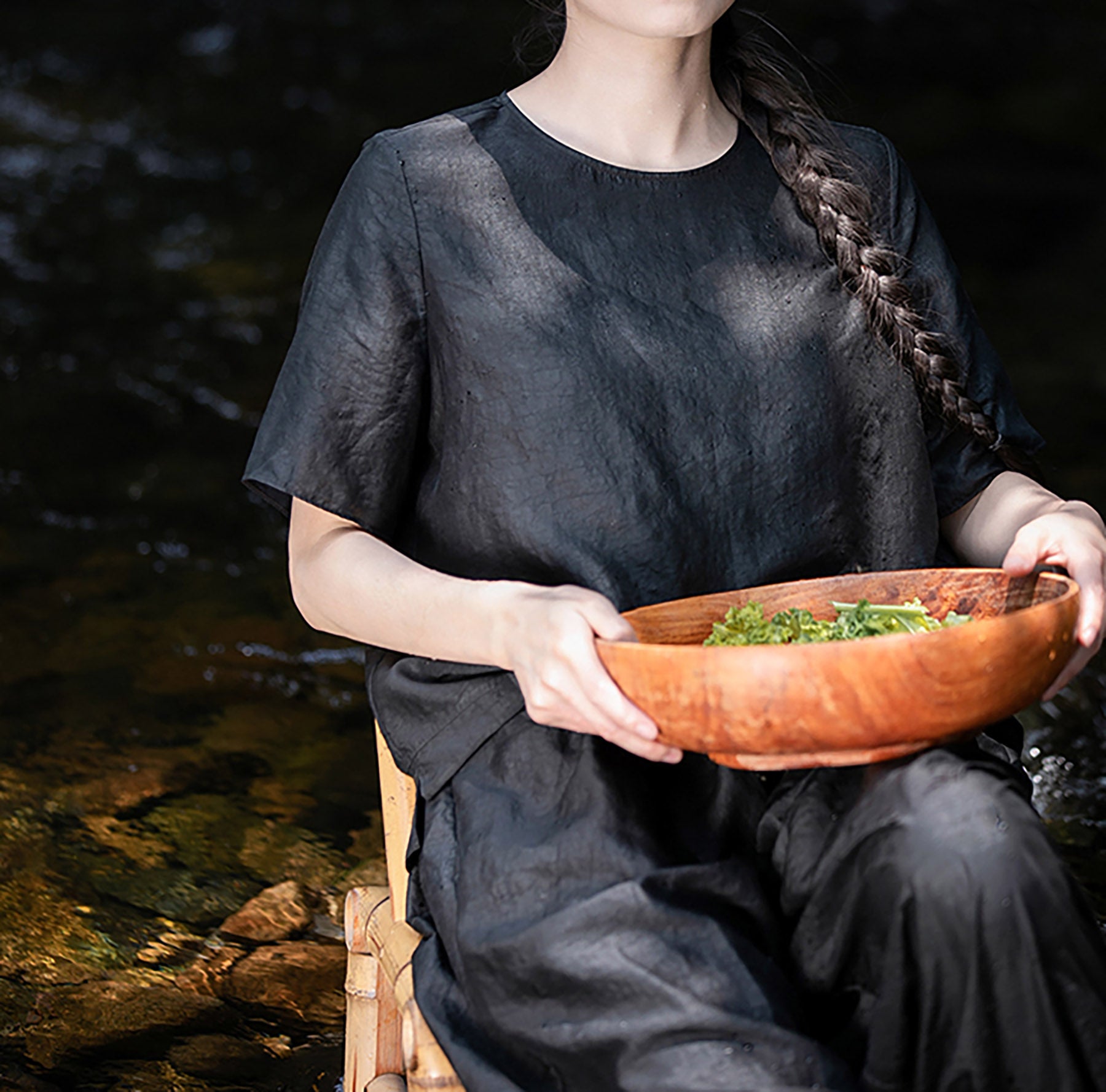 edoa Cracked Mud Silk Top