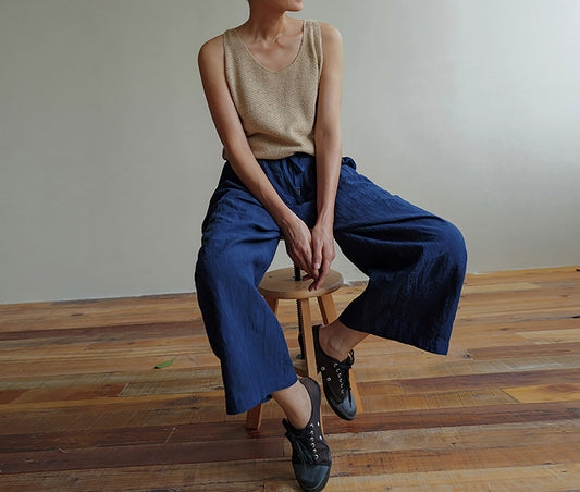edoa Plant Dyed Linen Gaucho Pants