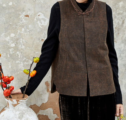 edoa Mud Silk Chinese Padded Vest 