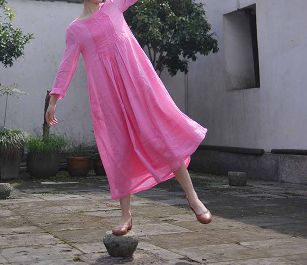 edoa Hand Pintucked Floor-length Dress