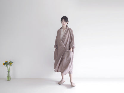 edoa oversized shawl collar linen coat