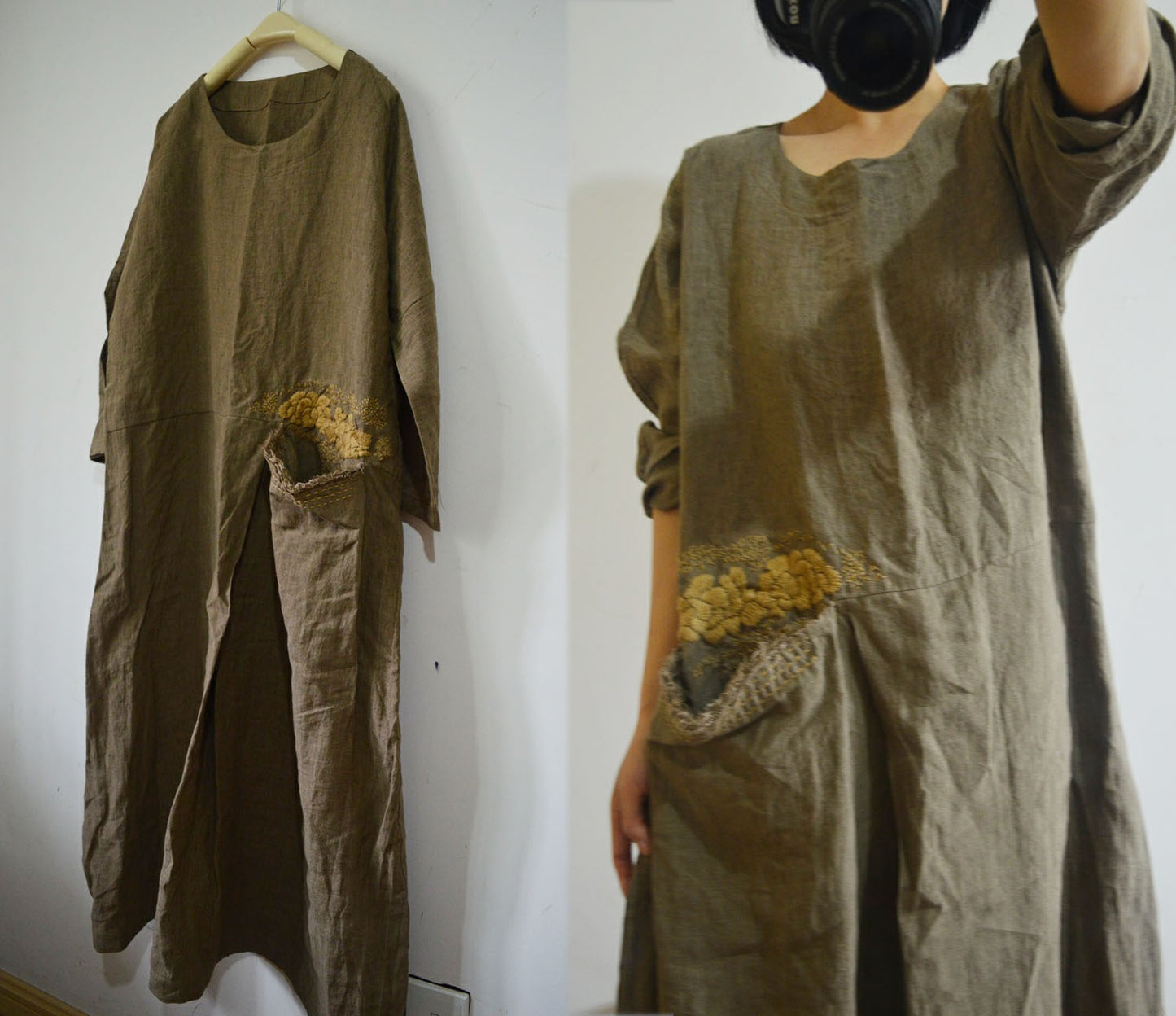 edoa Stone-washed Linen Dress 