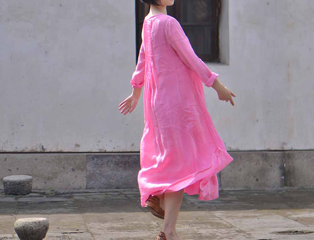 edoa Hand Pintucked Floor-length Dress