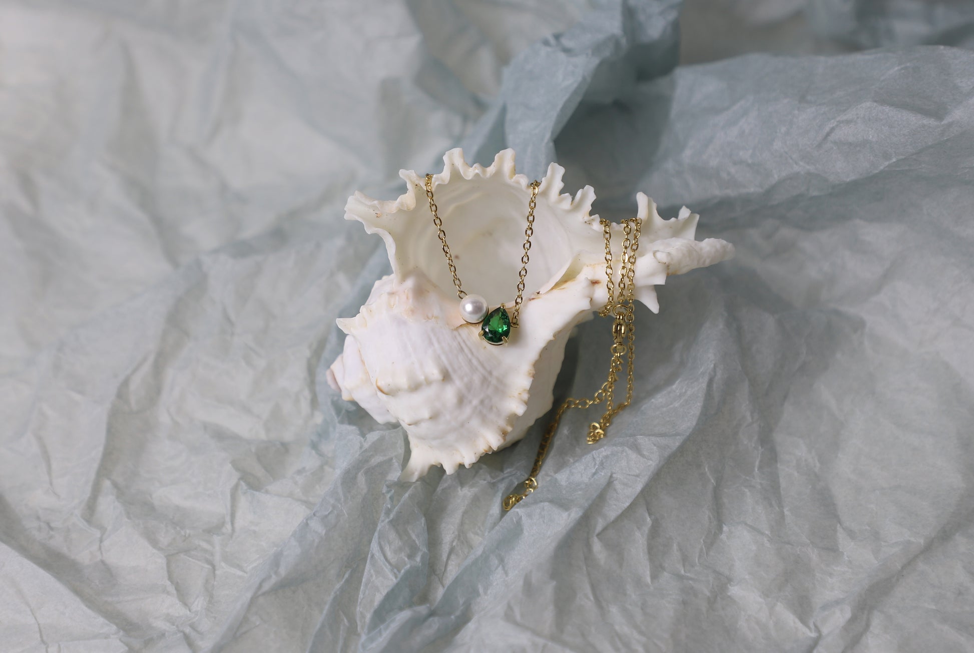 Pearl teardrop birthstone necklace