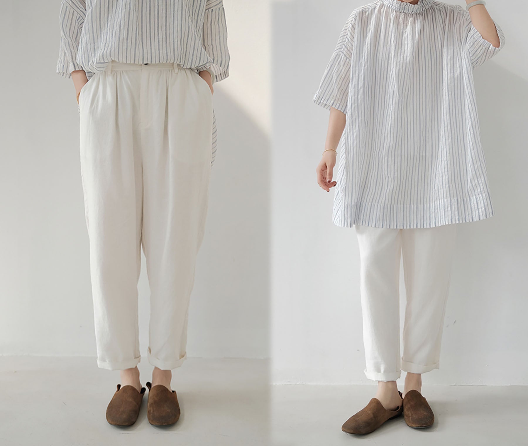 edoa Linen Tapered Pants