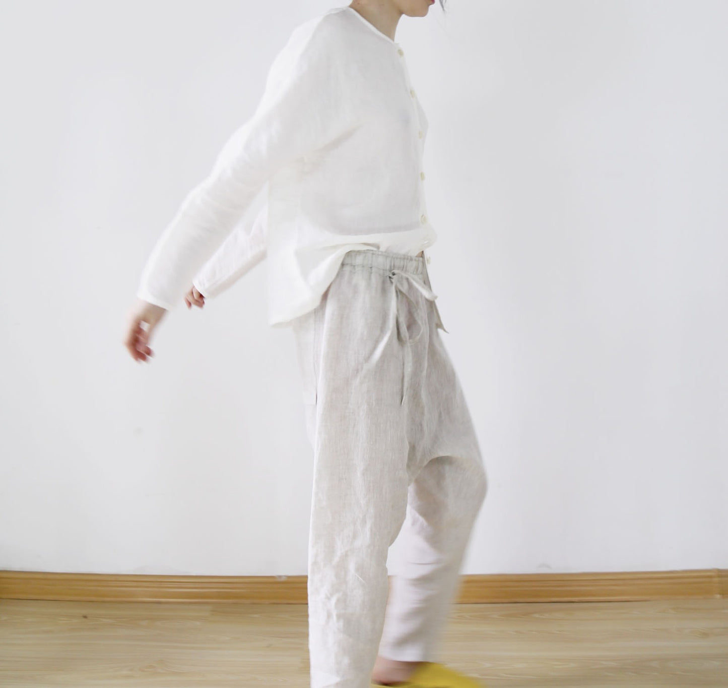 edoa Flax Linen Harem Pants
