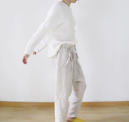 edoa Flax Linen Harem Pants