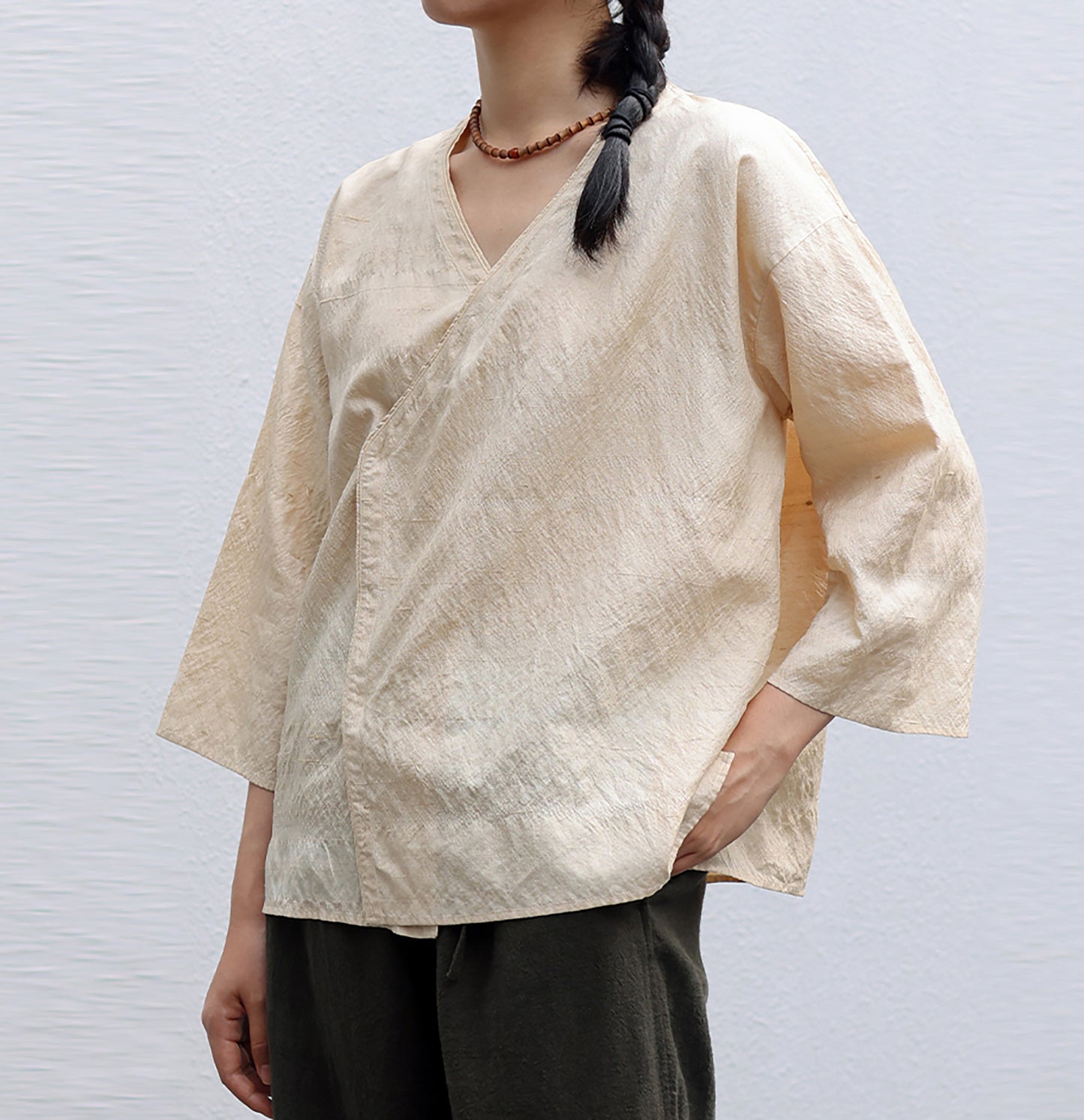 edoa Tussah Dupioni Silk Hanfu Blouse