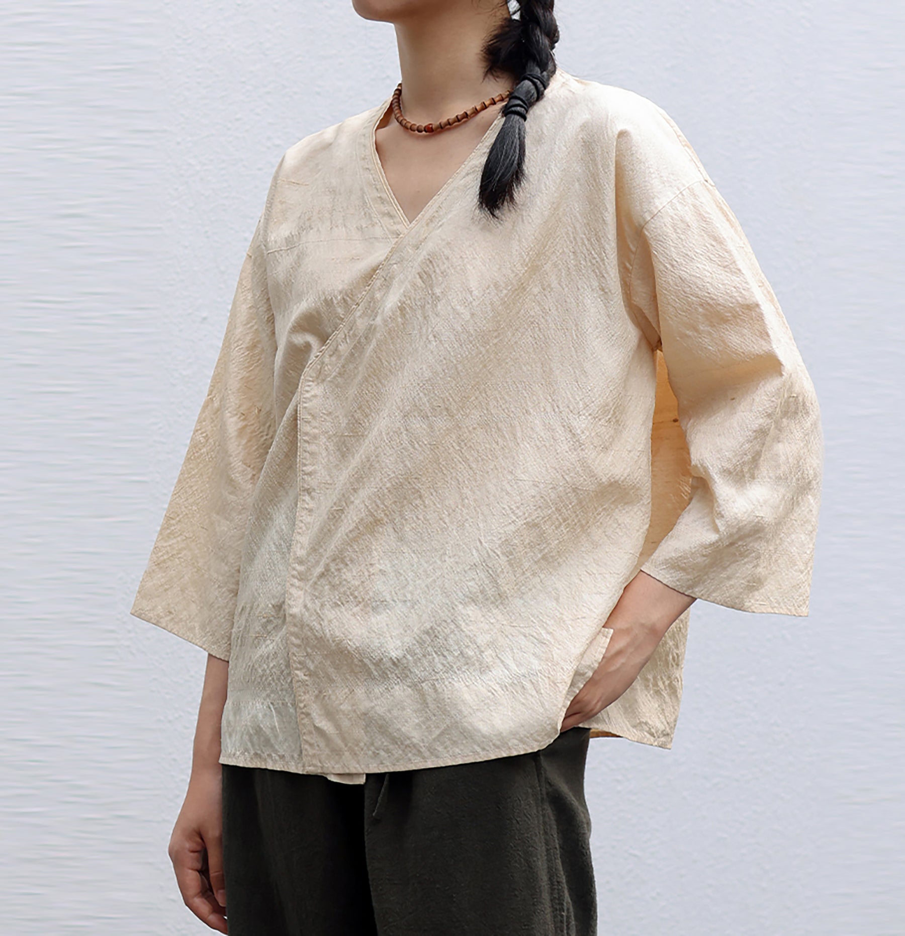 edoa Tussah Dupioni Silk Hanfu Blouse